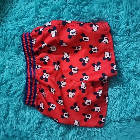 Mickey Mouse Disney Surf Club red and royal blue swim trunks - Picture 3 of 4